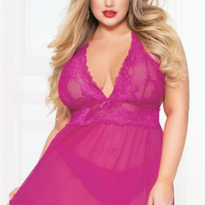 The Fuchsia Is Now Babydoll & Thong